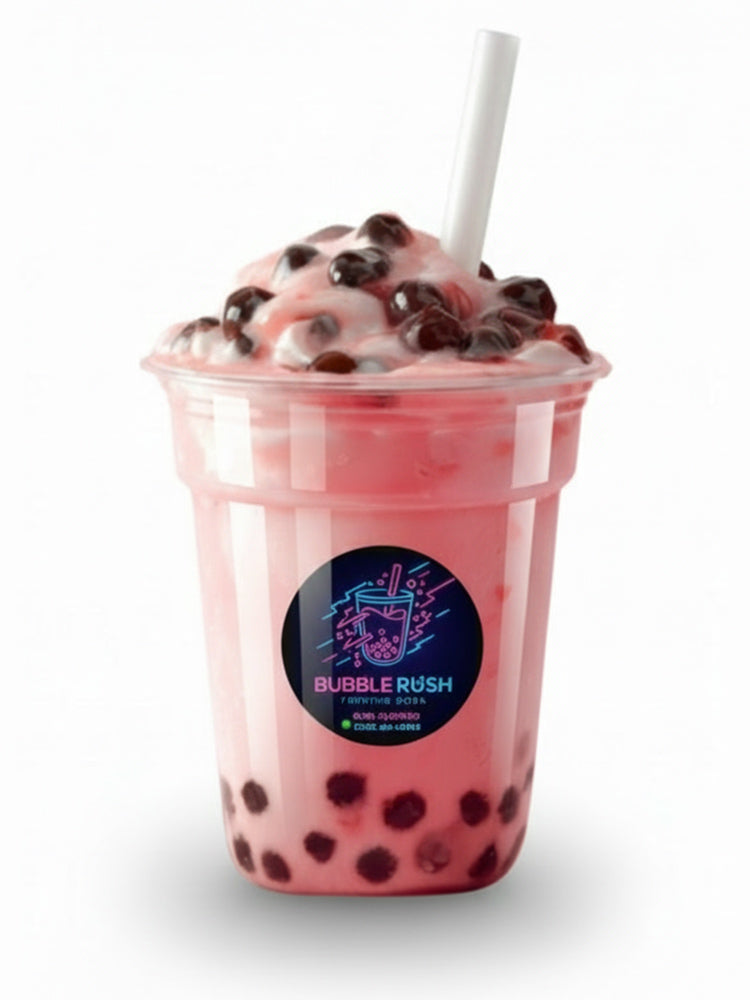 Refreshing Strawberry Dream Milk Tea & Chewy Pearls